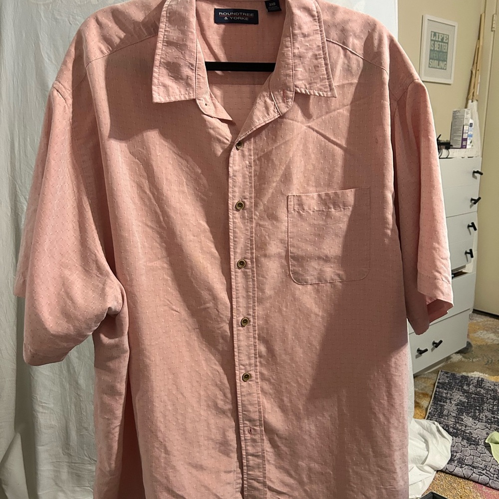 George Men's Light Pink Casual Button Down Shirt